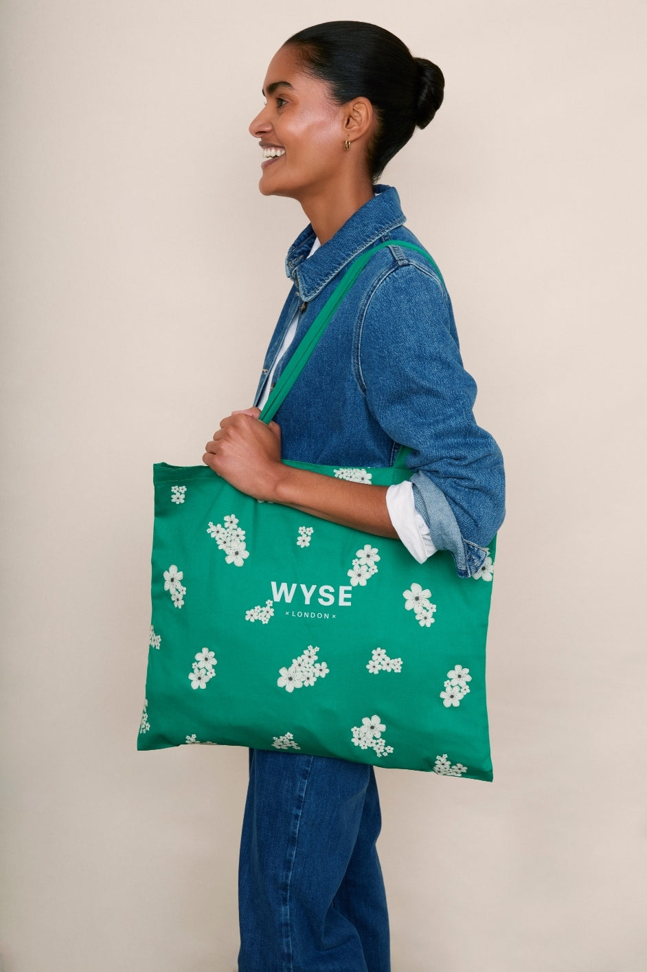 Wyse Tote Bag - Green Floral