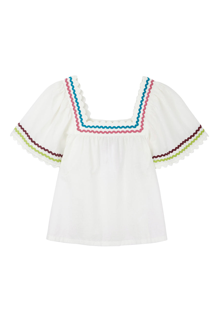 Zoe Ric Rac Top - White/Multi