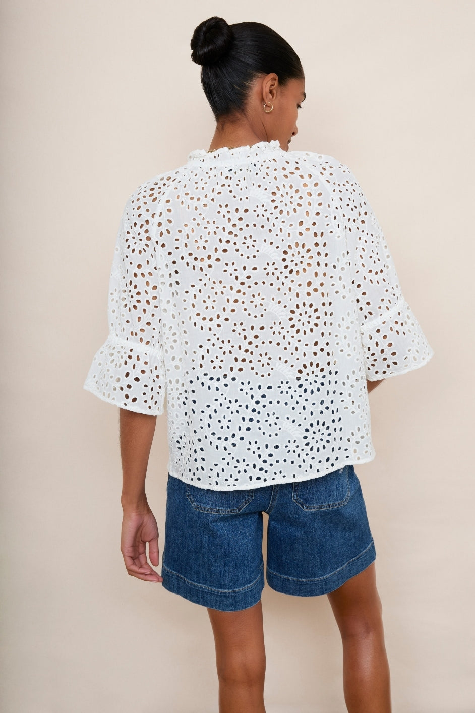 Ruby Broderie Top - White