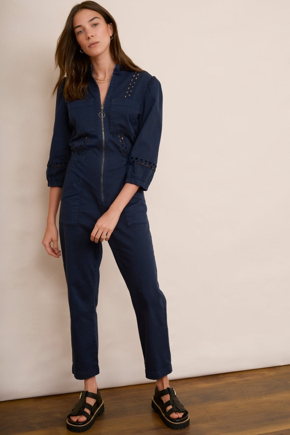 Zoe Ric Rac Jumpsuit - Midnight