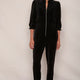 Zoe Velour Jumpsuit - Black