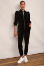 Zoe Velour Jumpsuit - Black