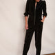 Zoe Velour Jumpsuit - Black