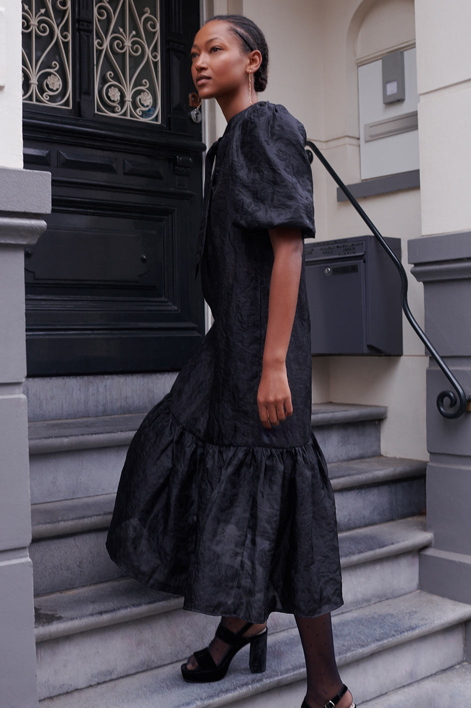 Agatha Organza Dress - Black