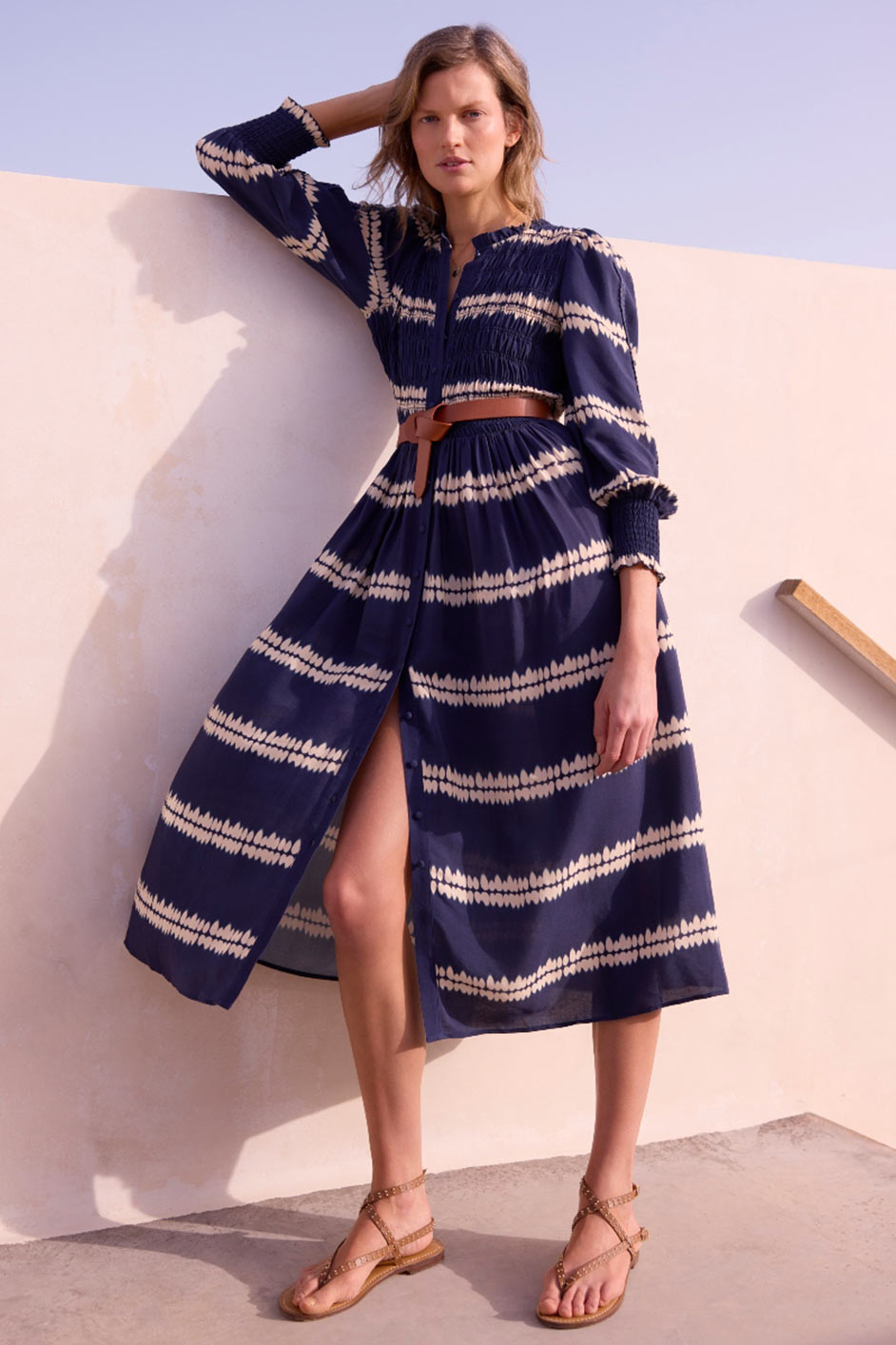 Aggie Shibouri Dress - Midnight/Ivory