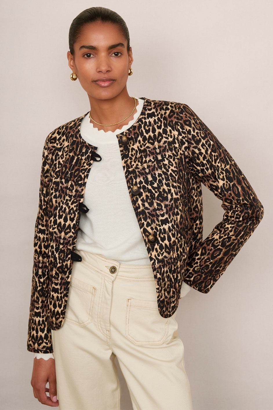 Andy Quilted Jacket - Leopard