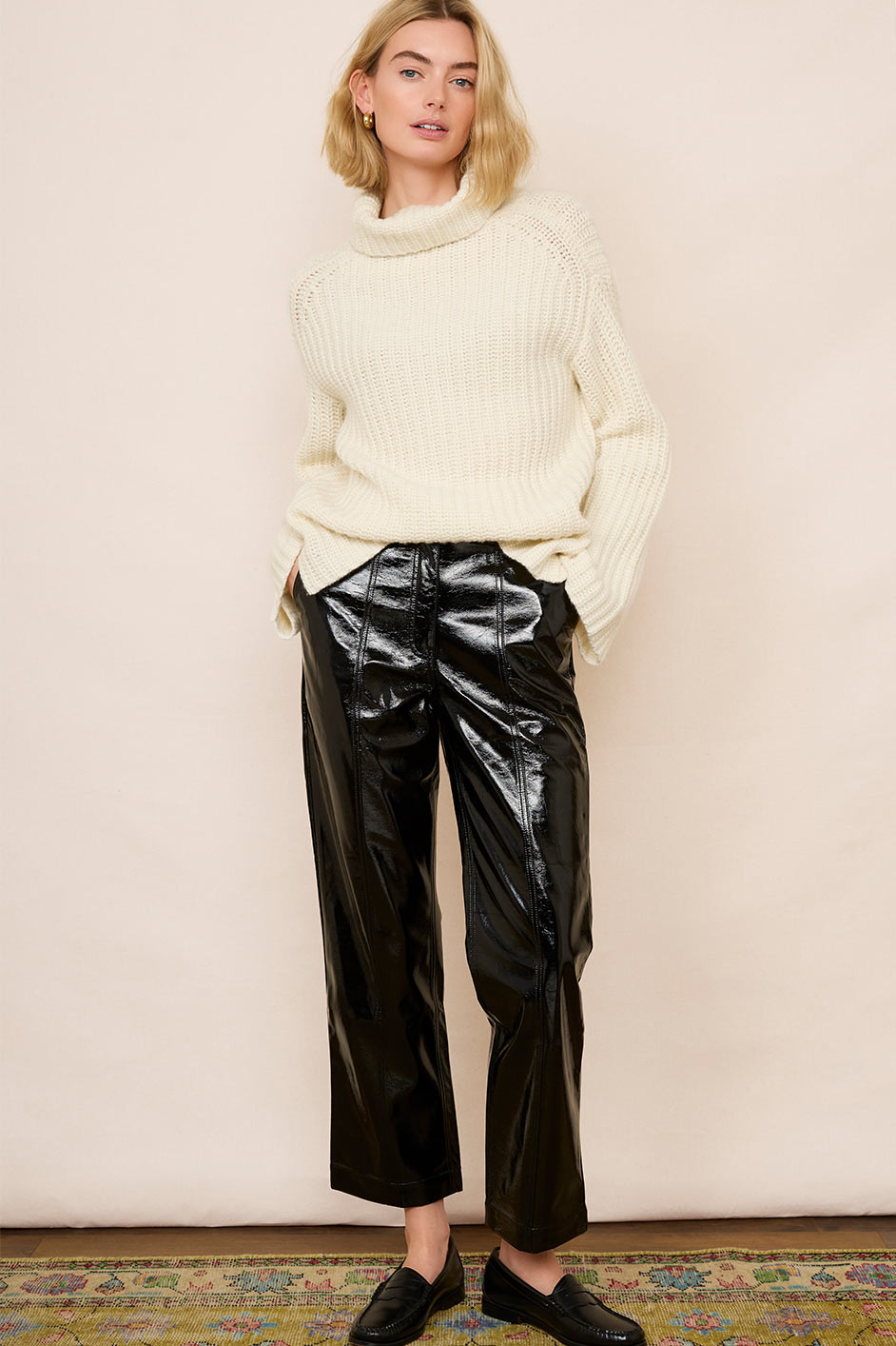 Anne Patent Trousers - Black