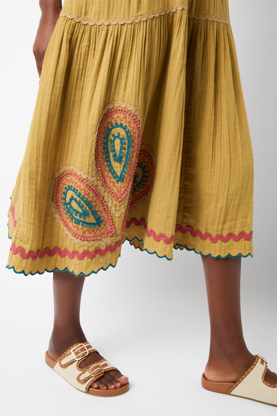 Beau Multi Wear Embroidered Skirt and Dress - Ochre/Multi