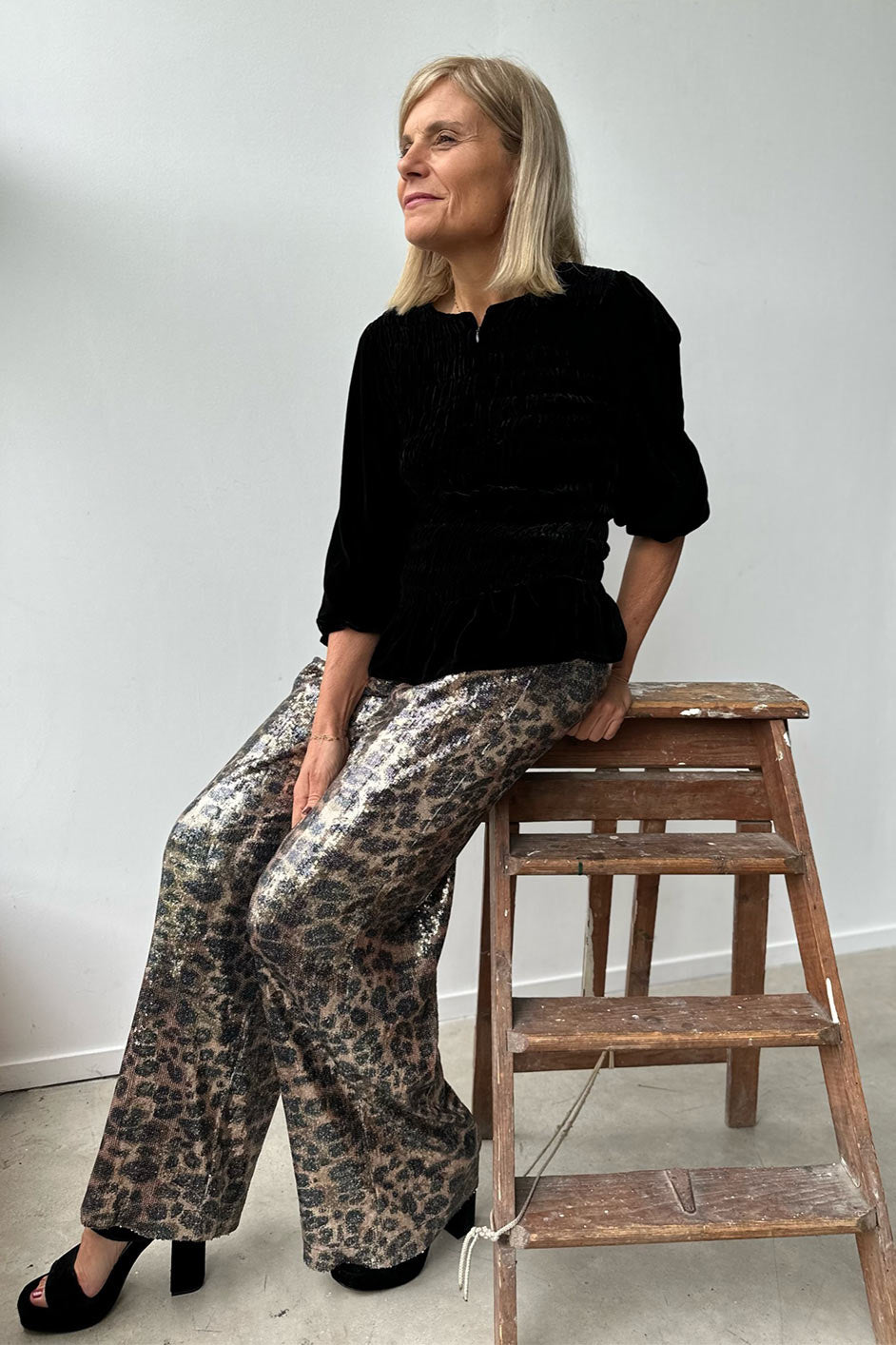 Cady Leopard Sequin Trouser - Multi