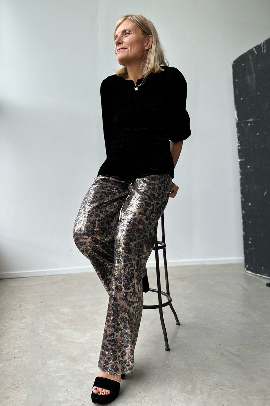 Cady Leopard Sequin Trouser - Multi