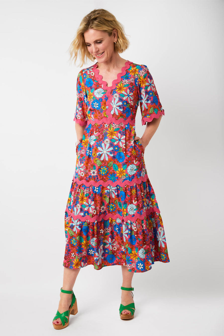 EF X Wyse Dana Ric Rac Dress - Multi