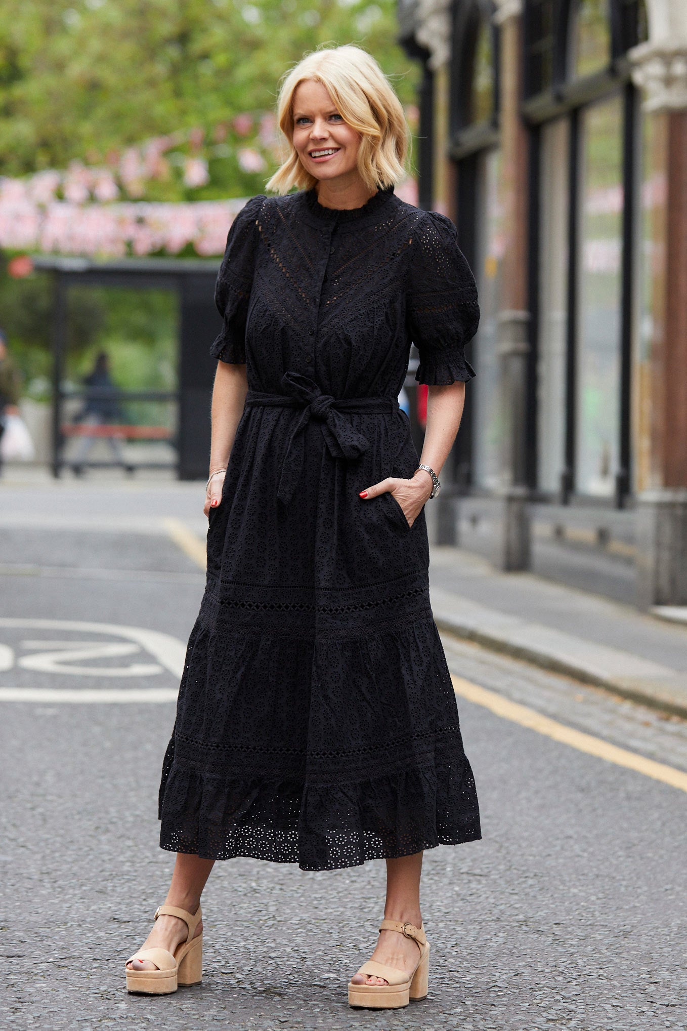 Black cheap broderie dress