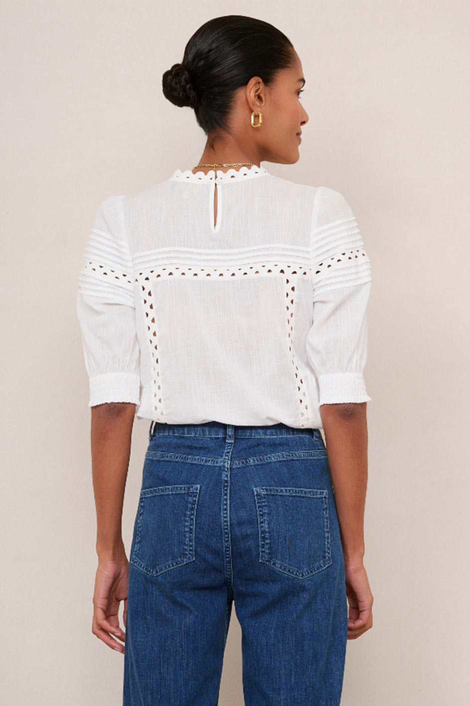 Deedee Ric Rac Top - White