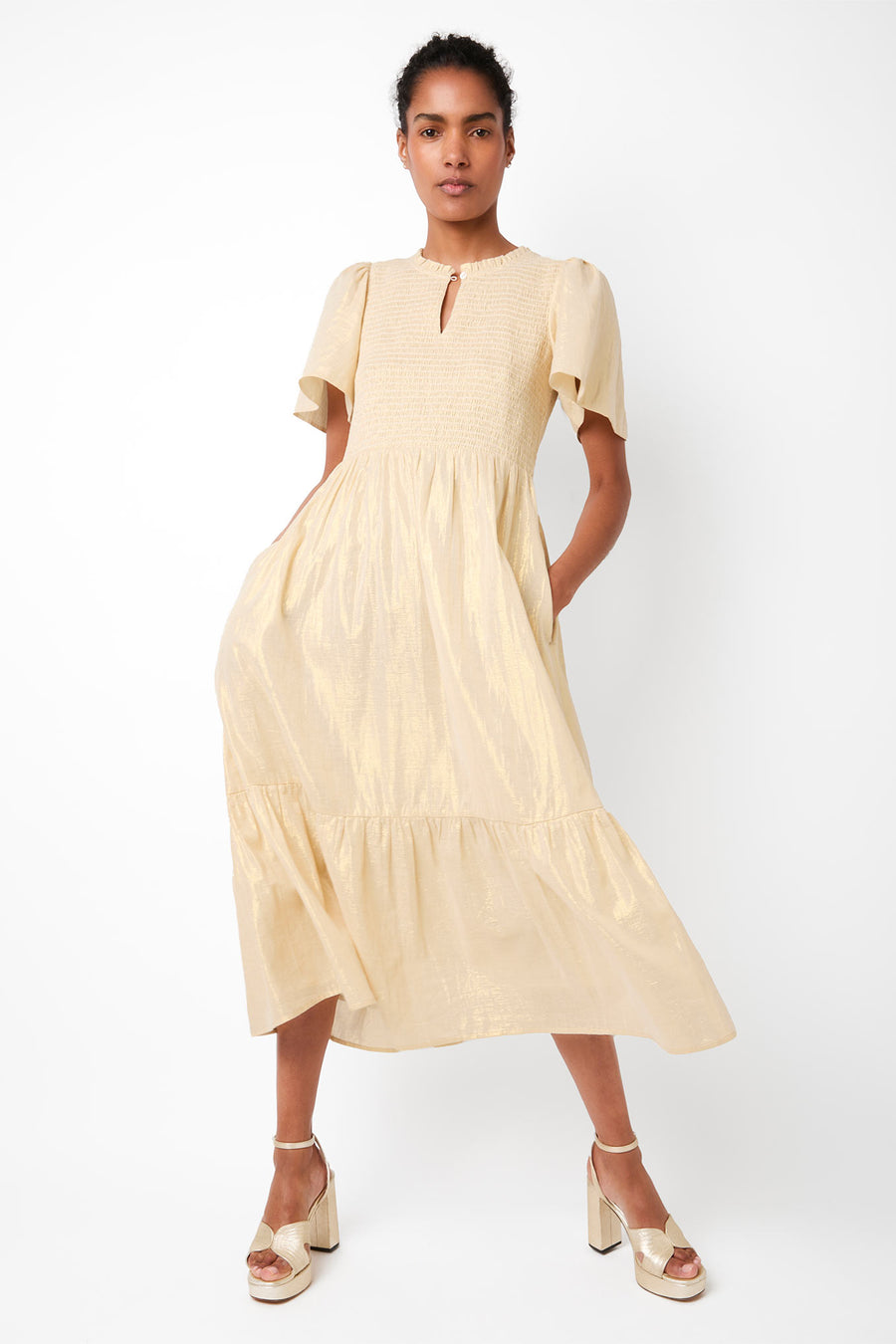 EF X Wyse Gold Shimmer Dress - Gold