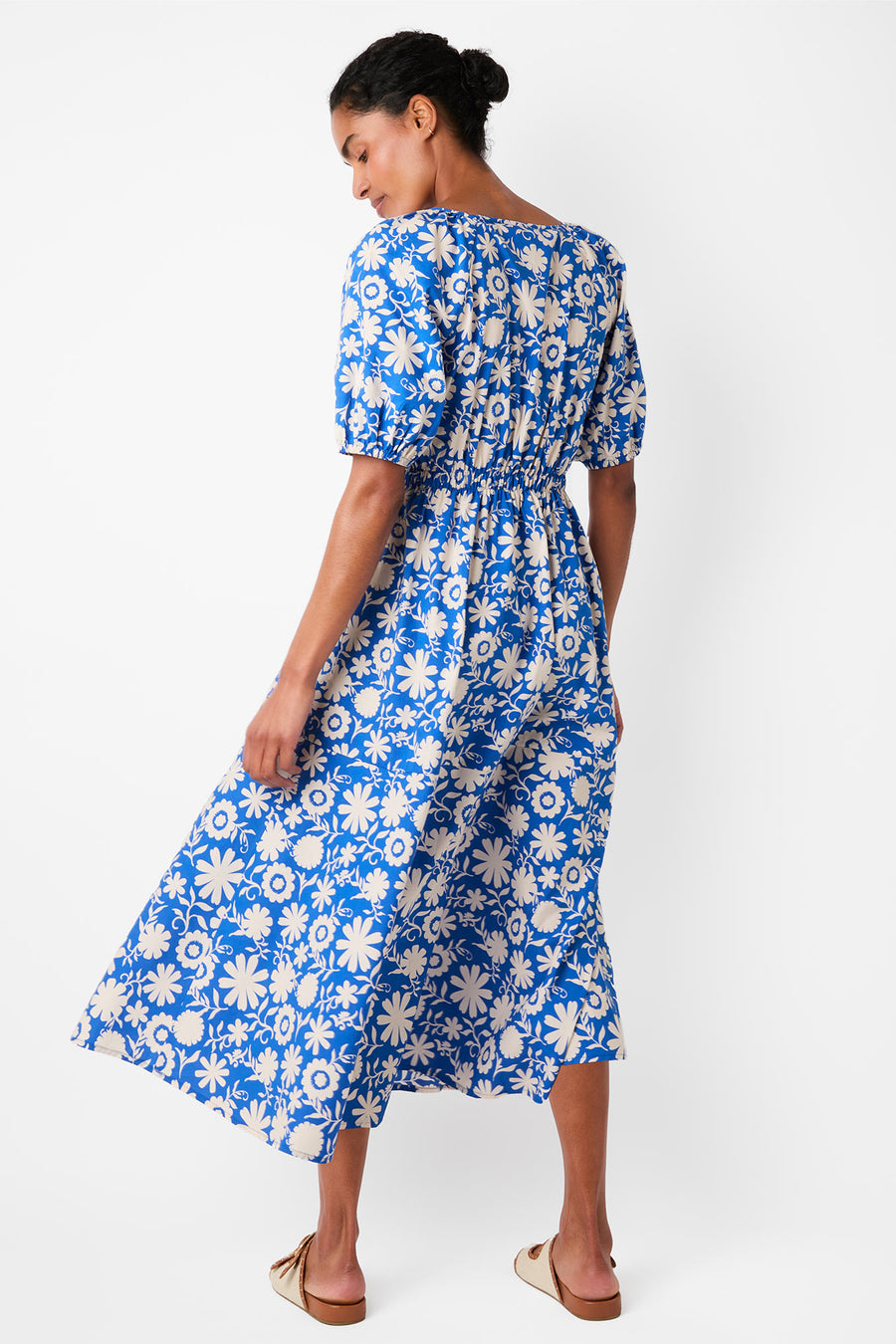 Elouise Printed Dress - Ecru/French Navy