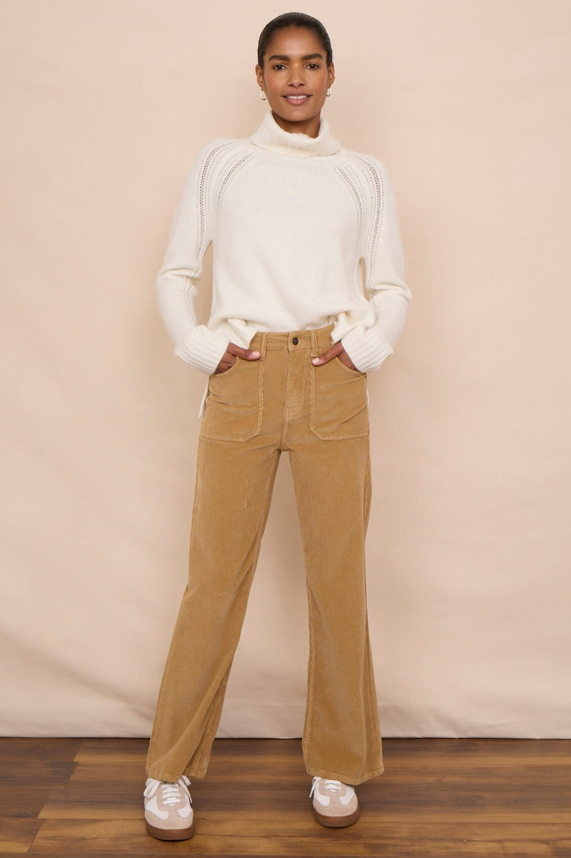 Flossie Carpenter Flare Cord Trouser - Latte