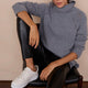 Charlotte Pointelle Cashmere Jumper - Charcoal Sparkle