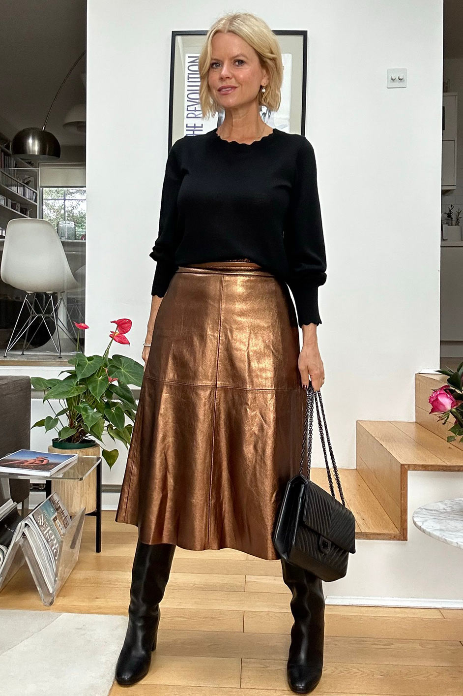 Lateisha Faux Leather Skirt - Bronze