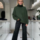 Liana Chunky Funnel Neck Jumper - Moss Green