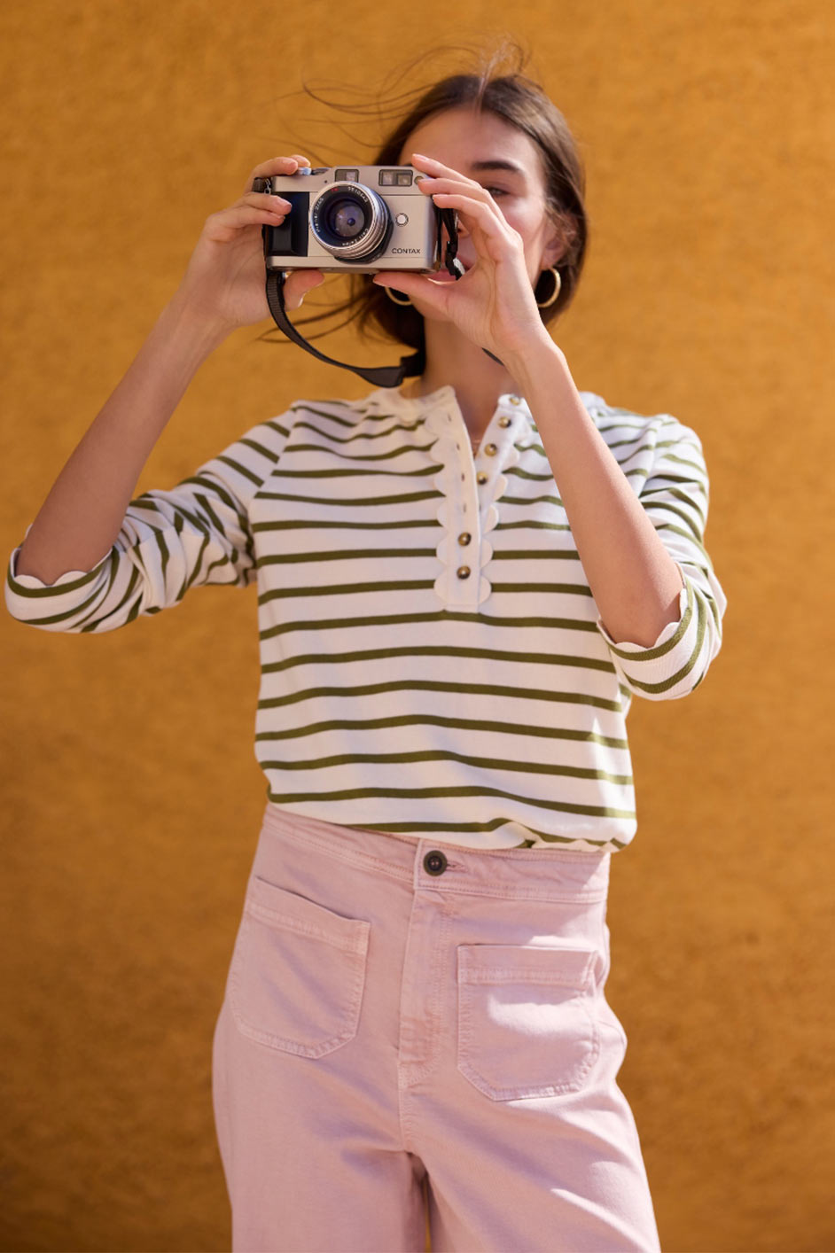 Lottie Top - Ivory/Khaki