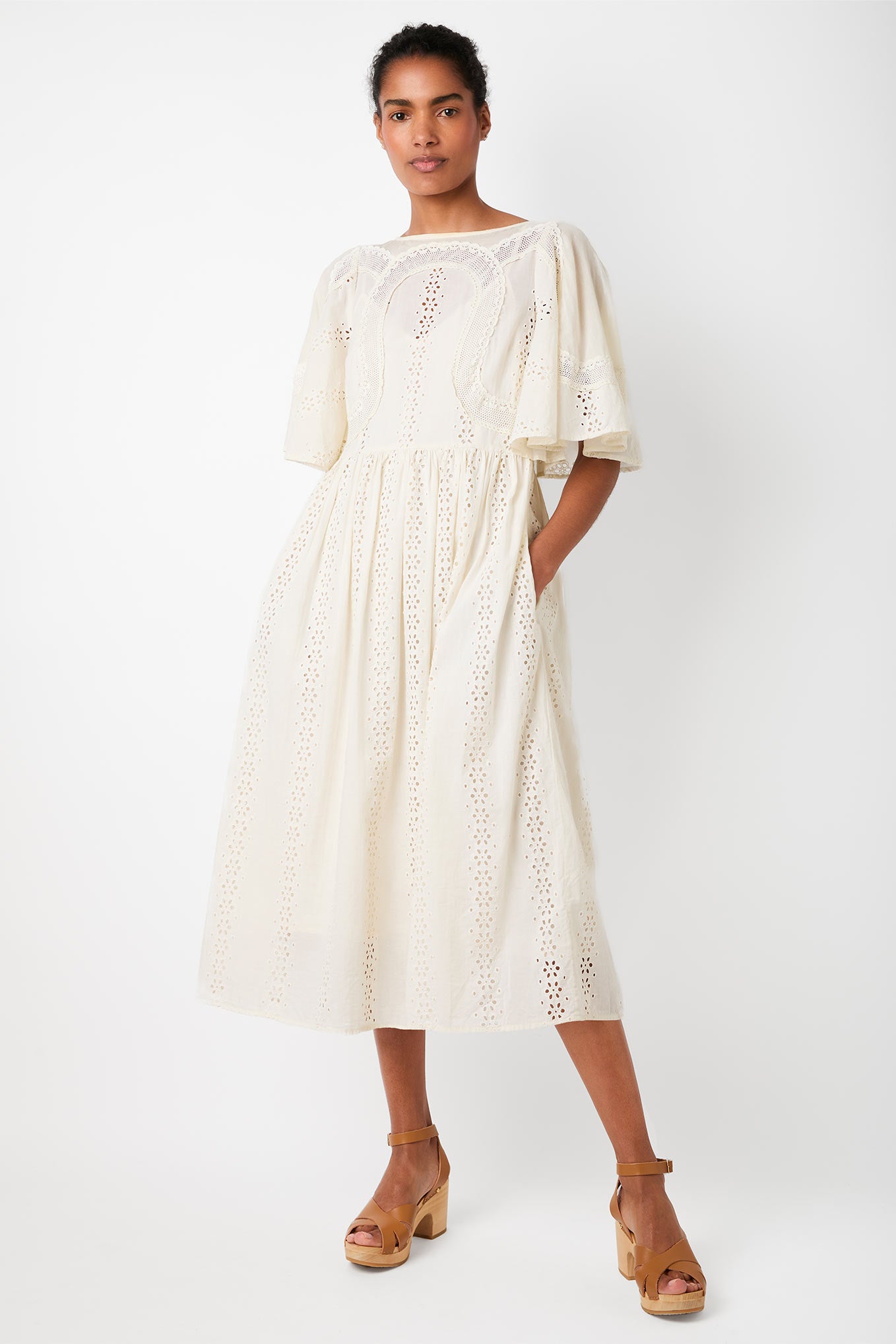 Lyla Swirl Lace Midi Dress - Cream - Free Delivery Over £125 – WYSE London