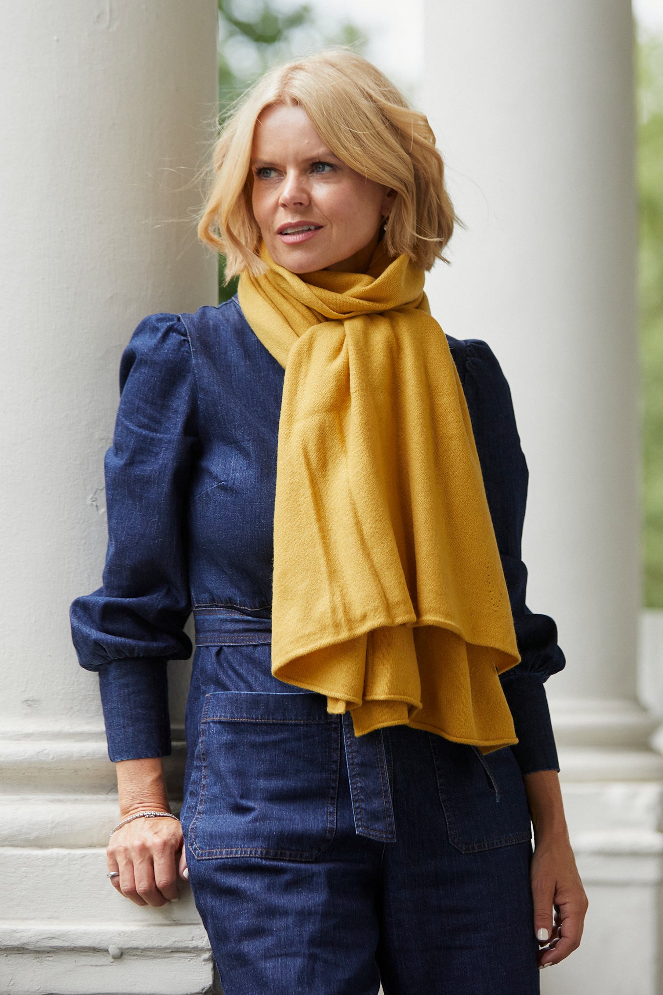 Mathilde Cashmere Scarf Ochre WYSE London