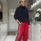 Anya Wide Leg Trouser - Poppy Red