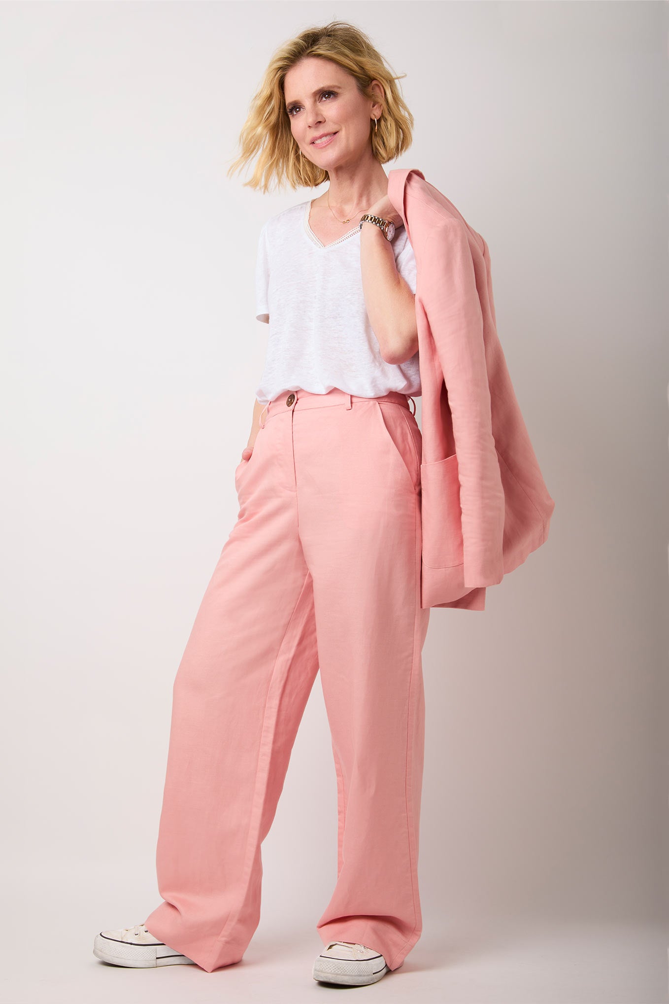 EF x Wyse Tailored Suit Trouser - Rose Pink