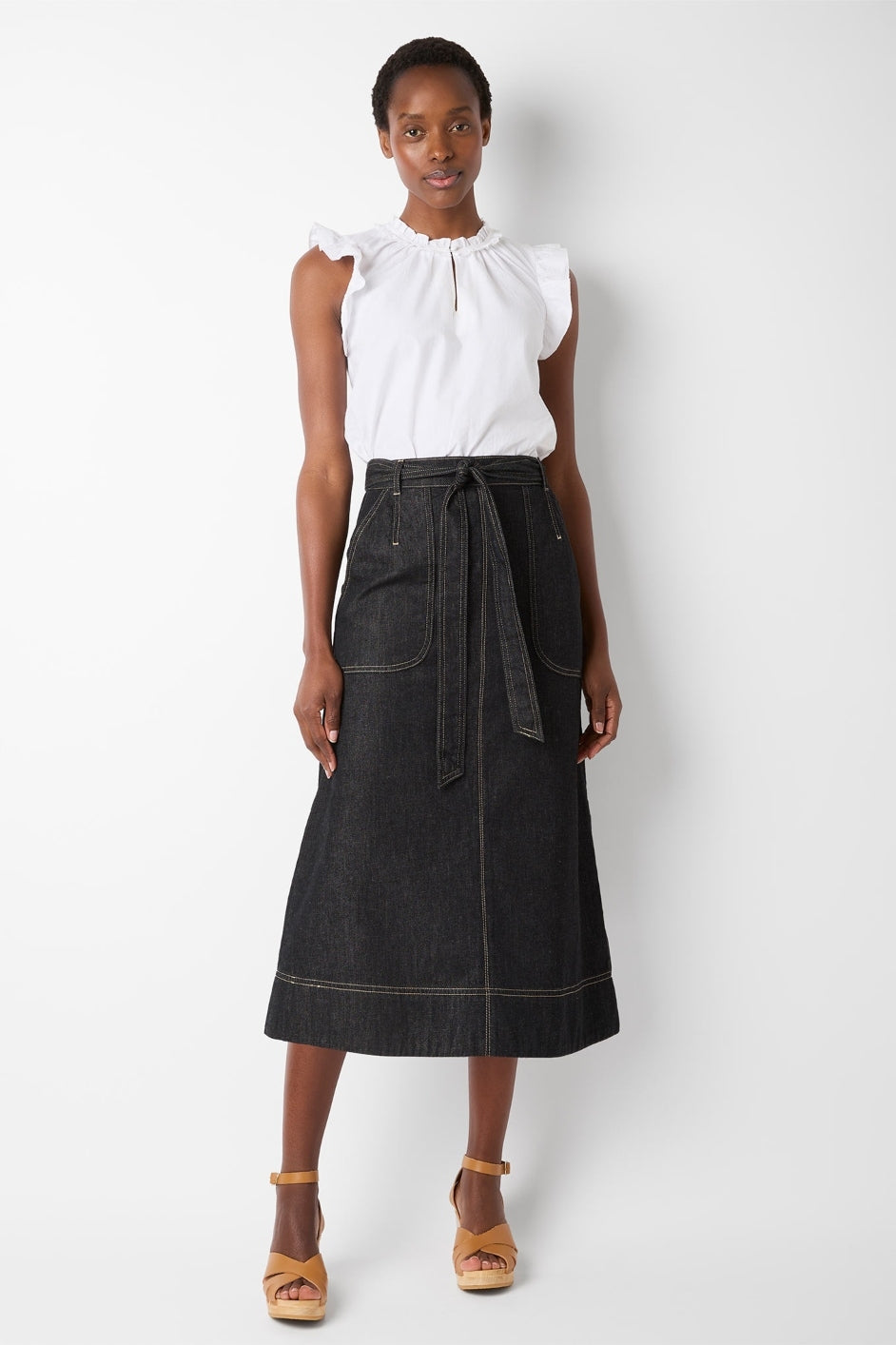 Remi Denim Skirt - Black