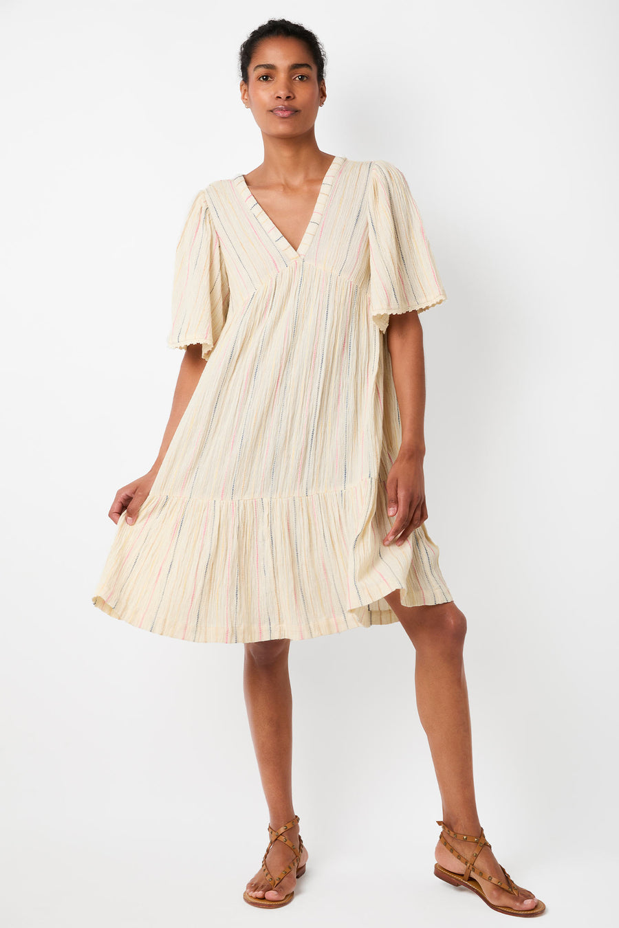 Riley Stripe Sundress - Ecru/Multi