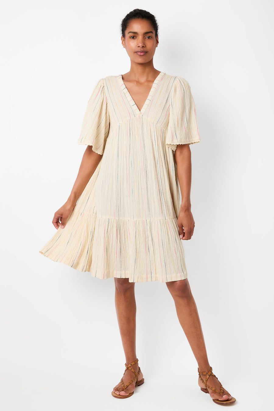 Riley Stripe Sundress - Ecru/Multi