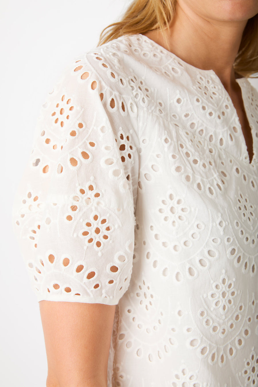 Roxanne Broderie Blouse - Ivory