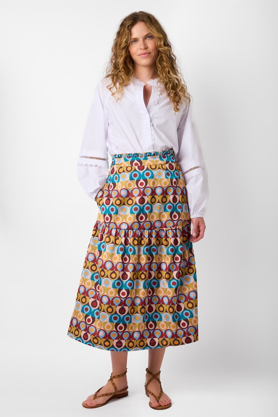 Saskia Satin Skirt - Multi Geo