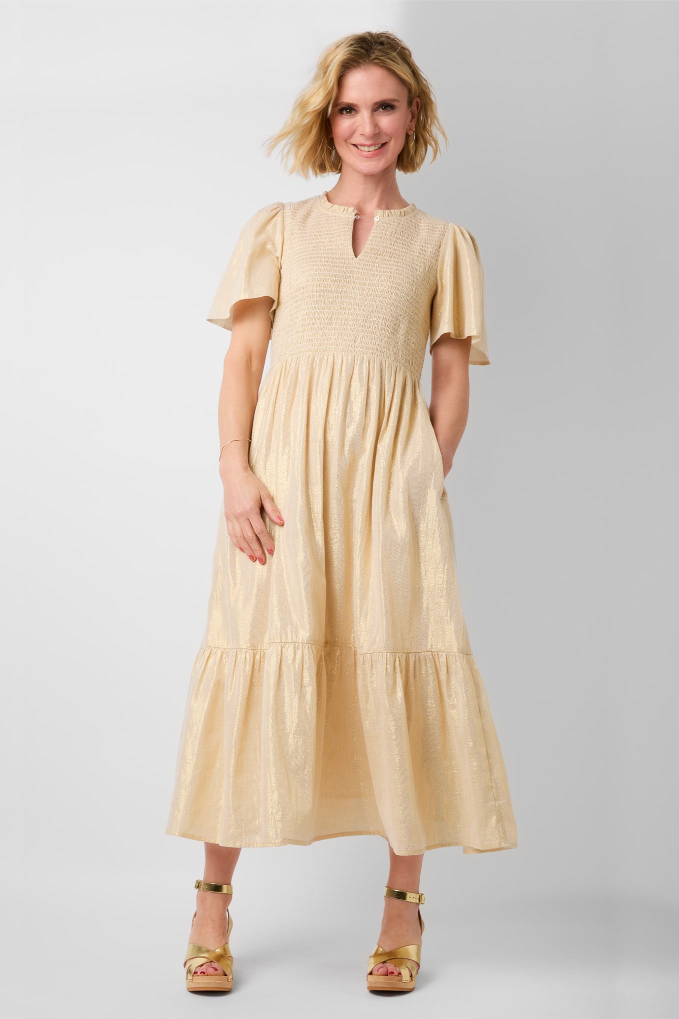 EF X Wyse Gold Shimmer Dress - Gold