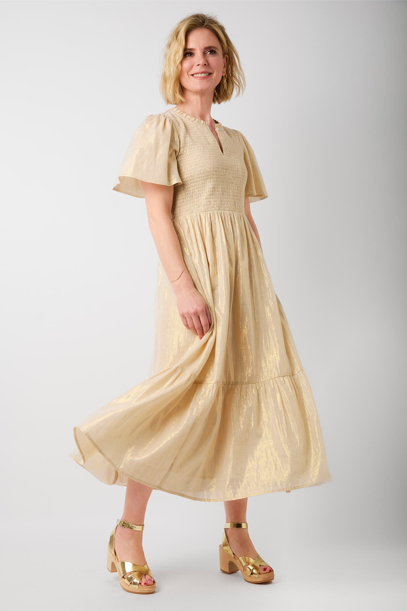 EF X Wyse Gold Shimmer Dress - Gold