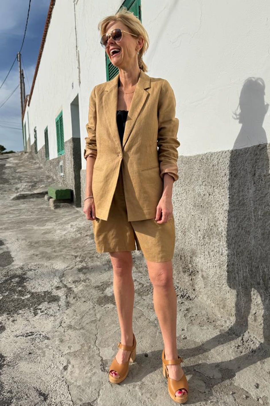 Silvie Linen Blazer - Tan