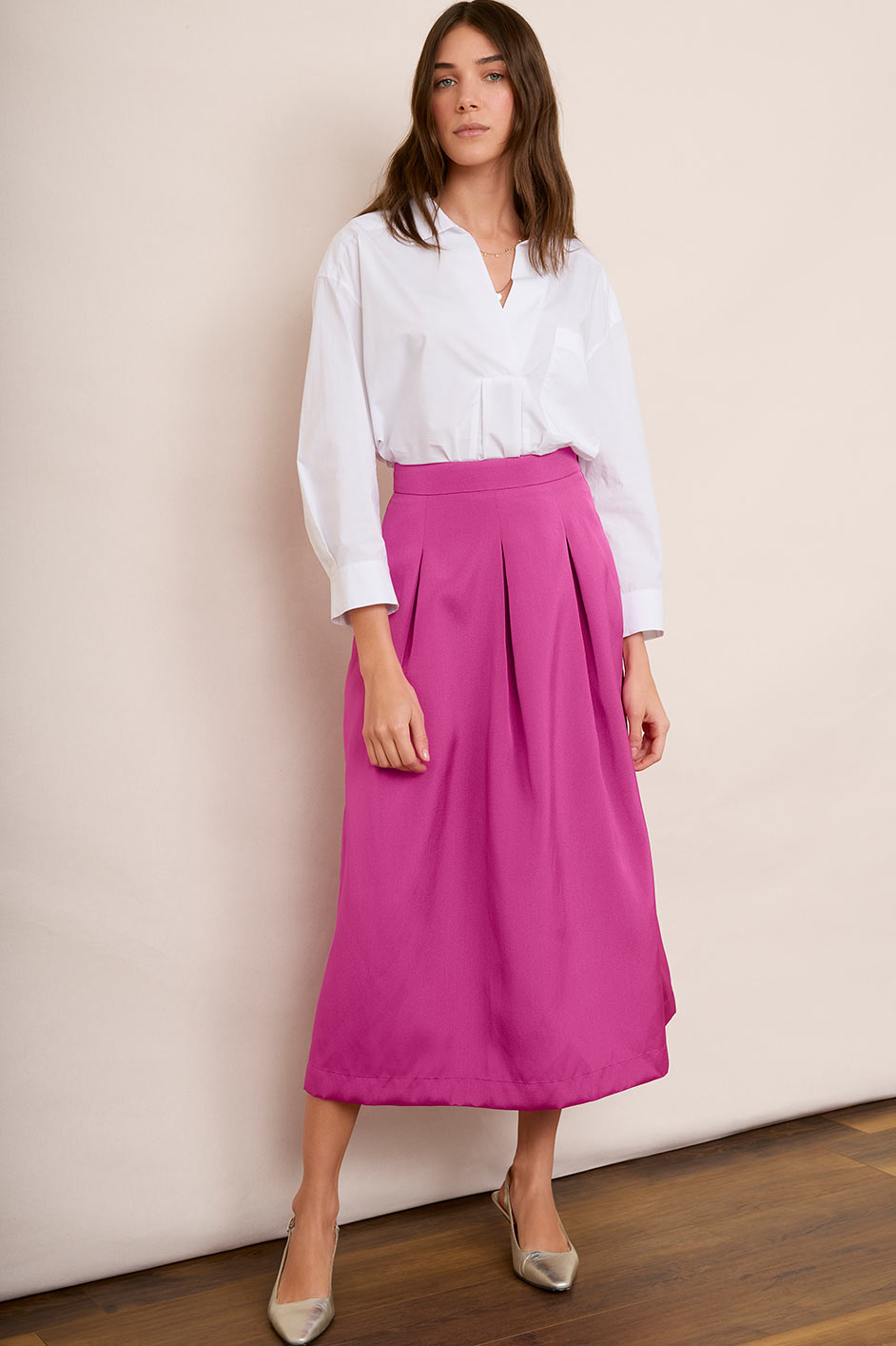 DB X Wyse Taffeta Skirt - Hot Pink