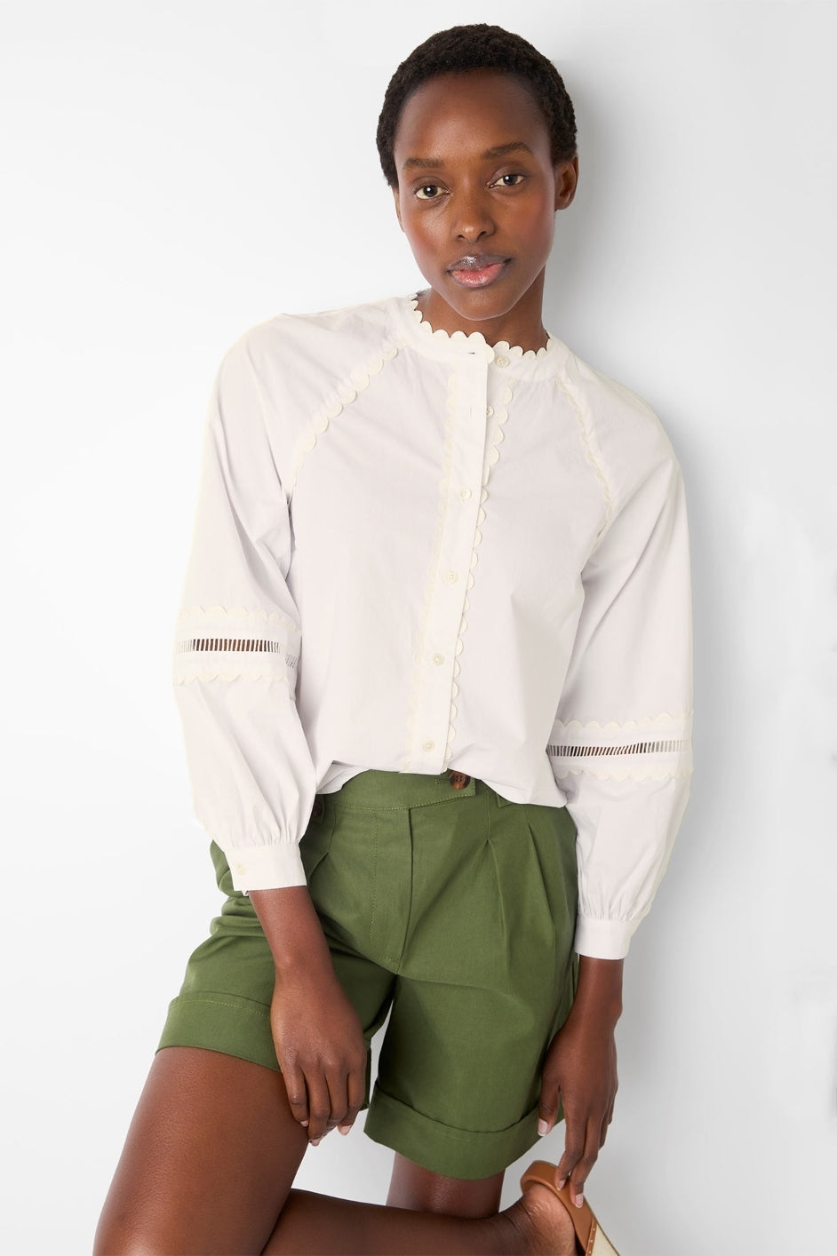 Tilda Ric Rac Poplin Shirt - Ivory