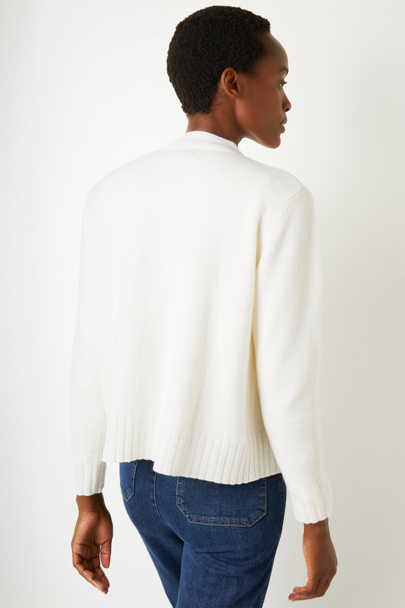 Amelia Boxy Cashmere Cardigan - Ivory – WYSE London