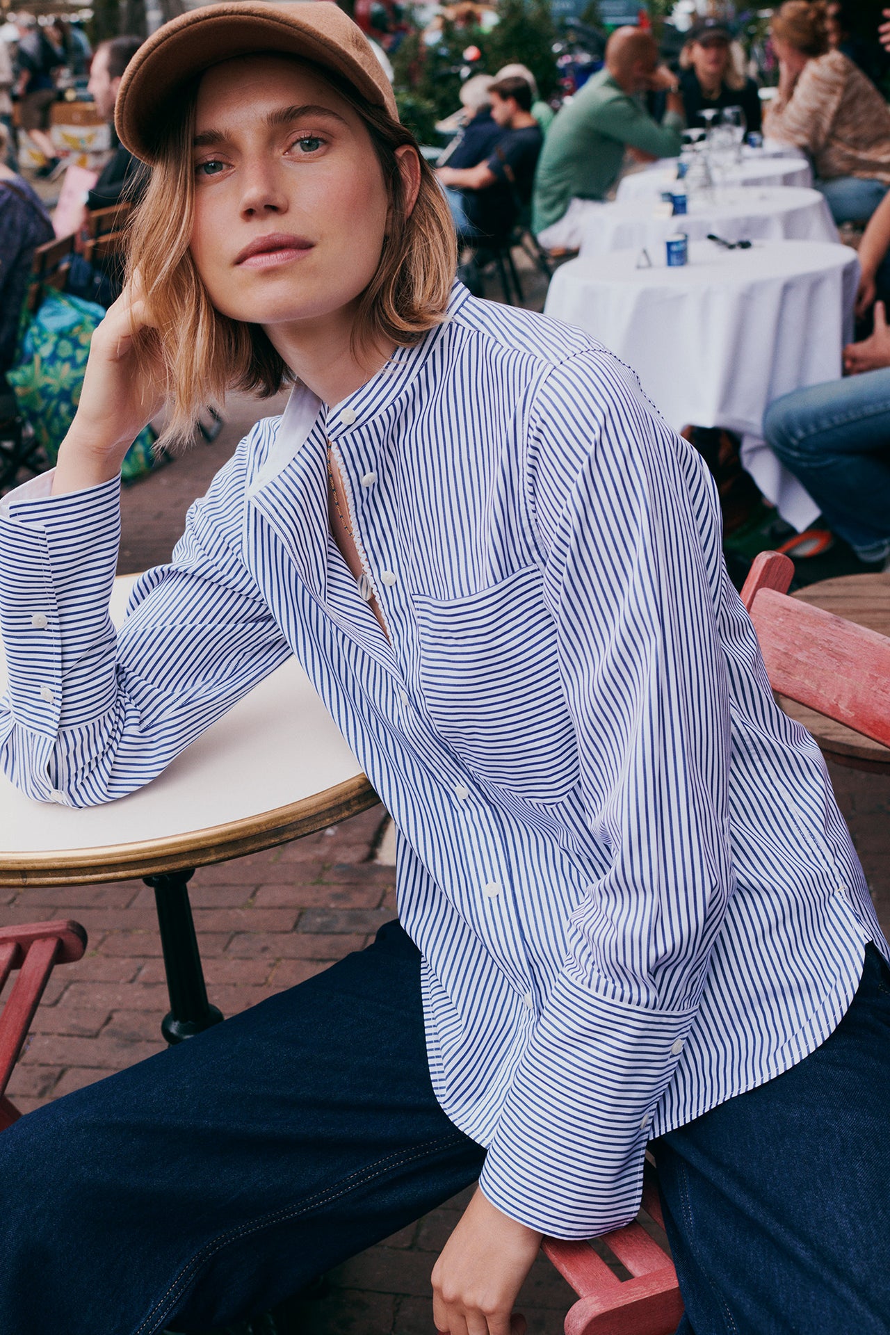 Barbara Stripe Boyfriend Shirt - Blue/White – WYSE London