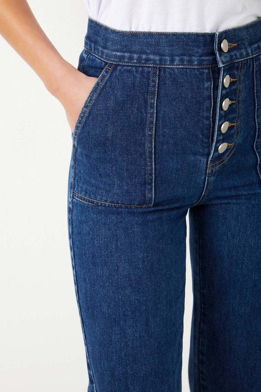 Brooke Button Fly Jean - Rinse