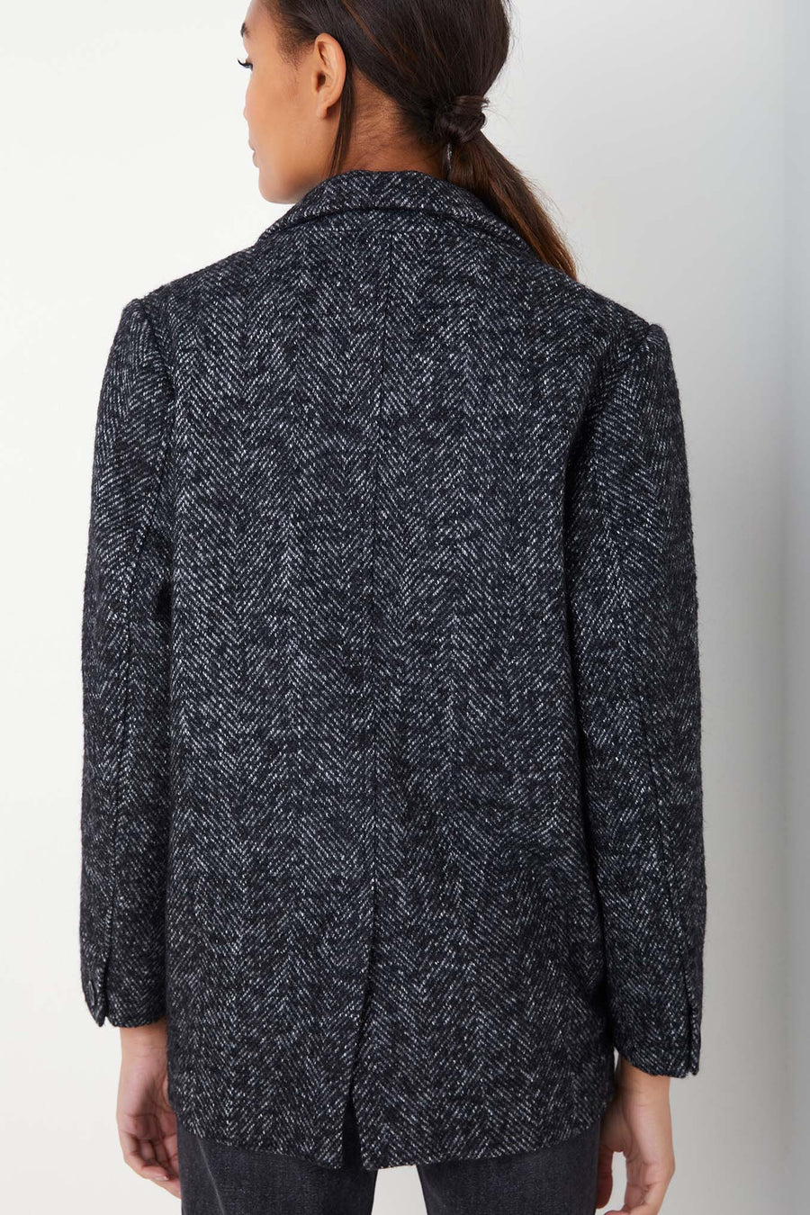 DB X Wyse Tweed Herringbone Jacket - Dark Grey