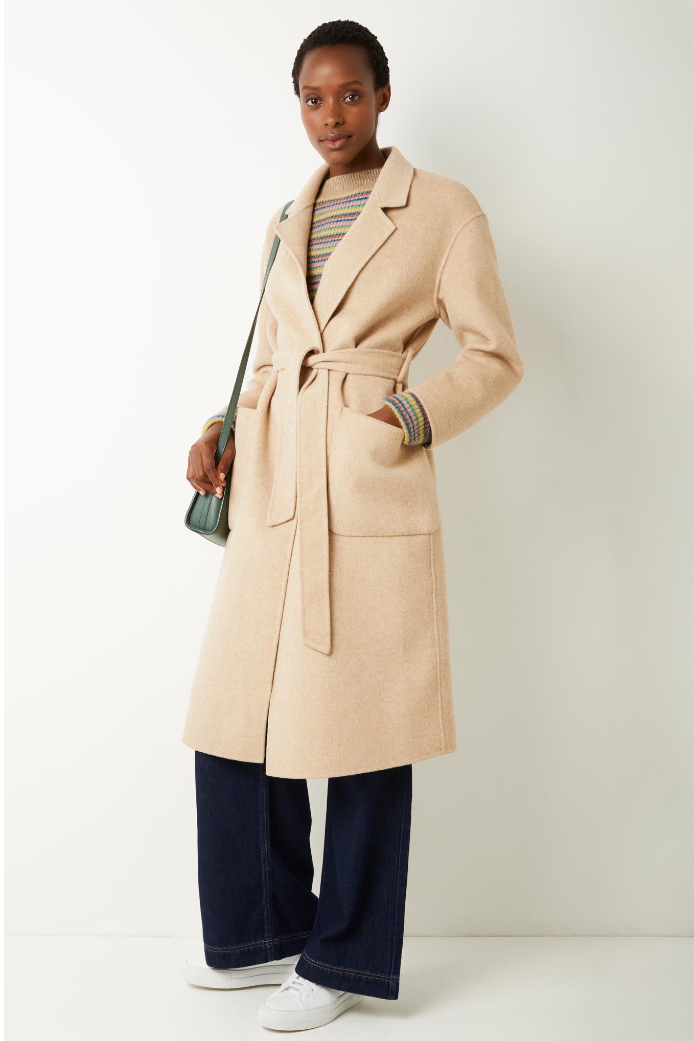 【Name.】WOOL DOUBLE CLOTH BELTED COAT コートstudious