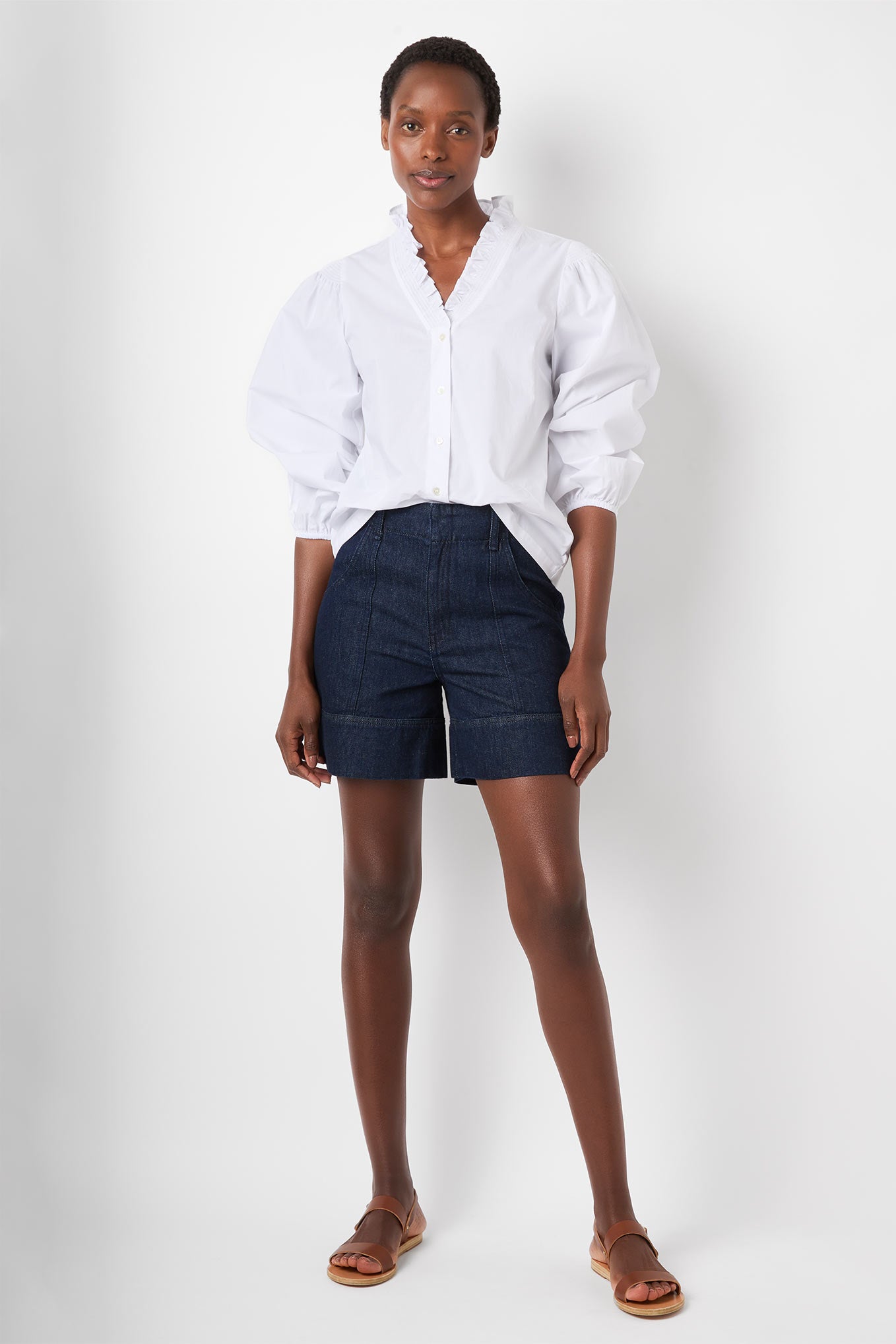 Button up clearance jean shorts