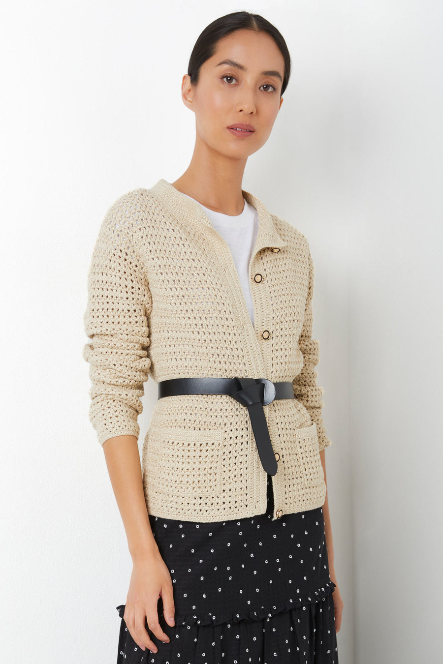 Lucie Shimmer Crochet Jacket - Gold Shimmer