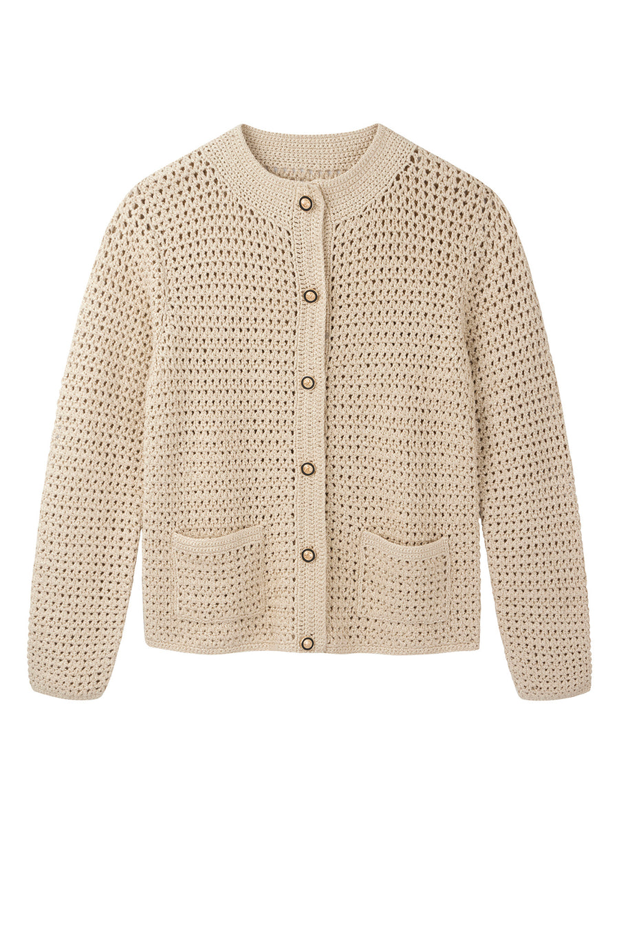 Lucie Shimmer Crochet Jacket - Gold Shimmer