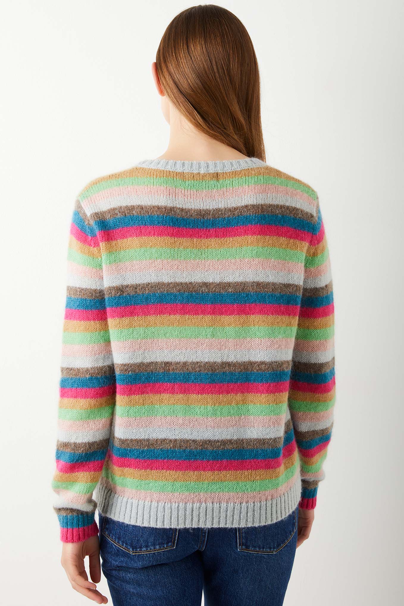 Ria Multi Stripe Jumper - Multi/Pink — WYSE London