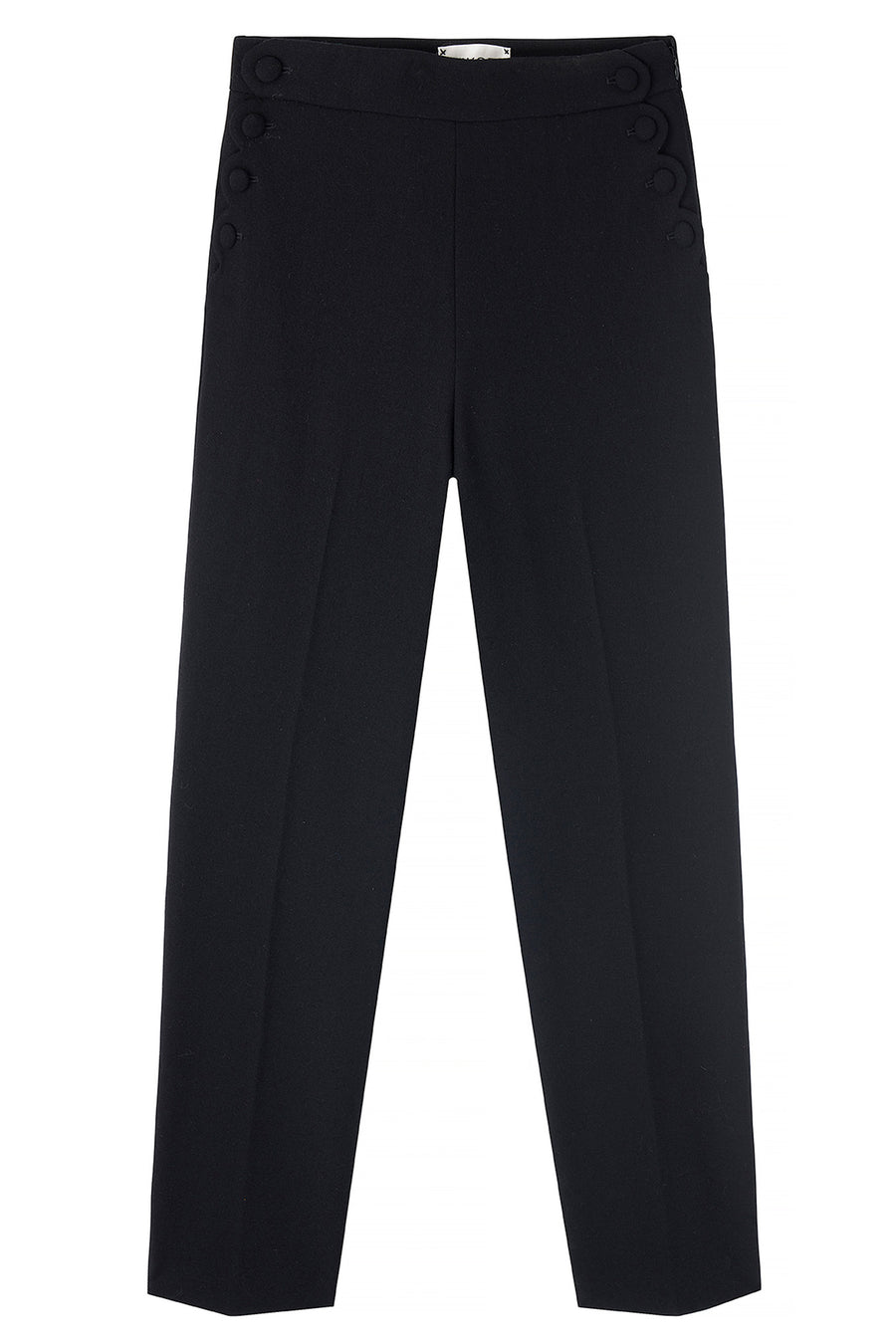 Sandrine Scallop Edge Trouser - Black - Regular – WYSE London