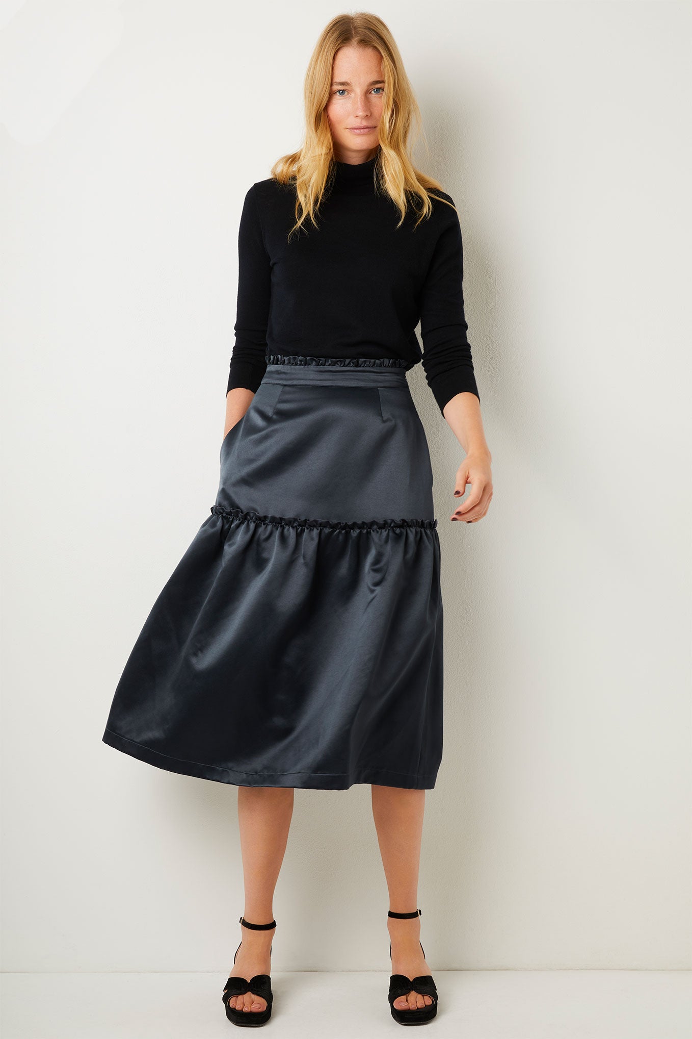 Saskia Satin Skirt - Clay