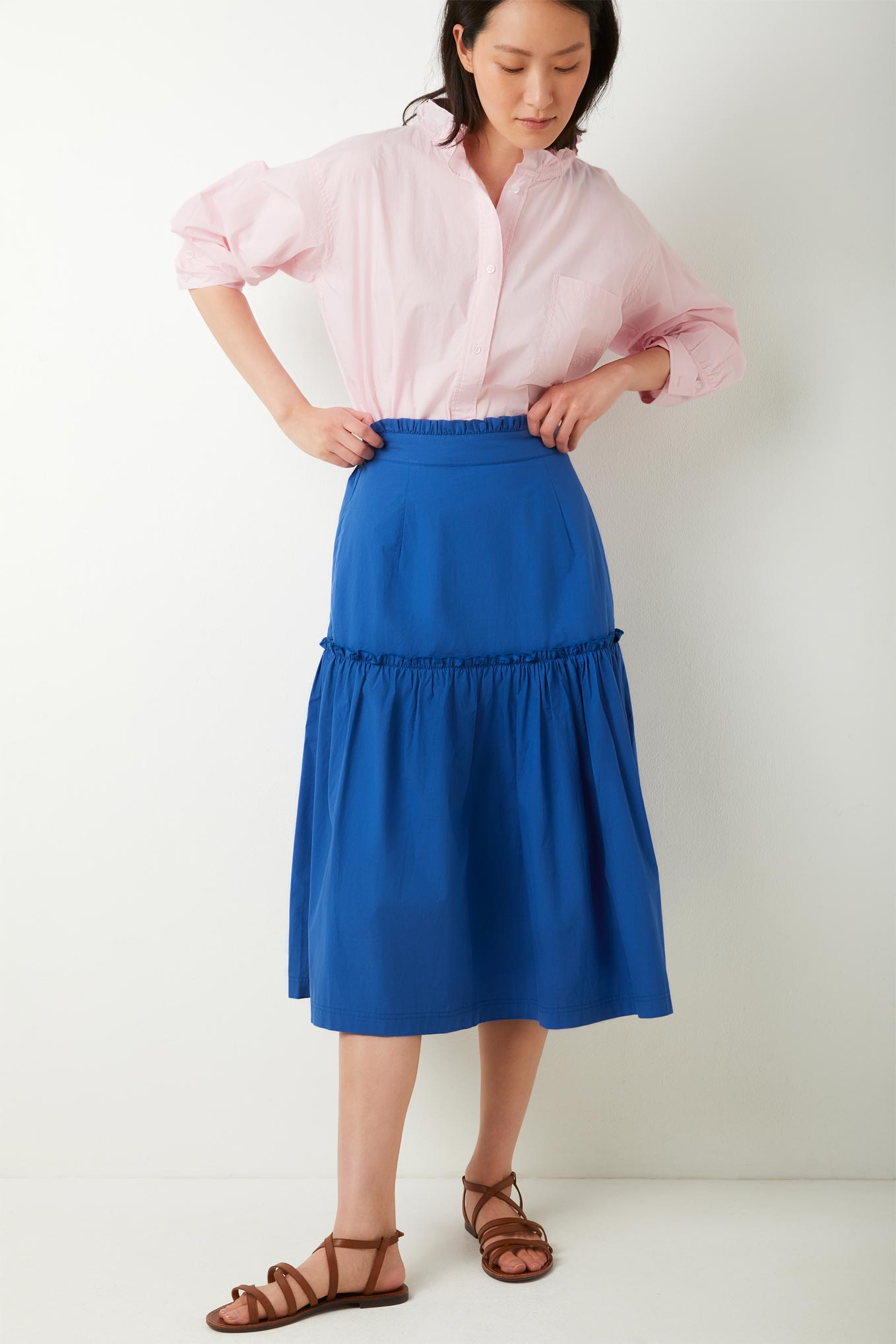 Saskia Cotton Skirt - Bleu De France